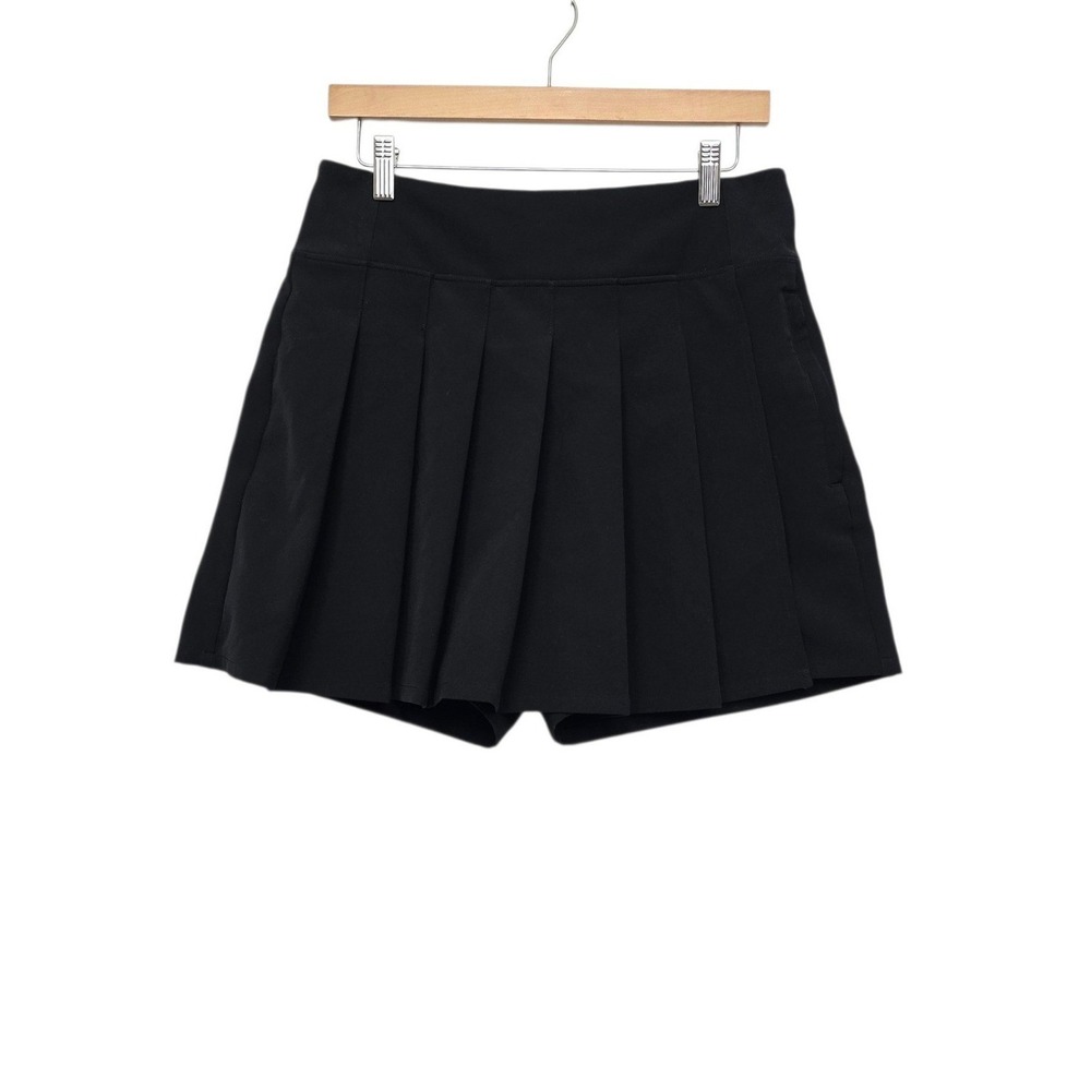 Athleta Womens Black Pleated Skort High Rise Active Golf Tennis Skirt Size 8